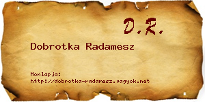 Dobrotka Radamesz névjegykártya